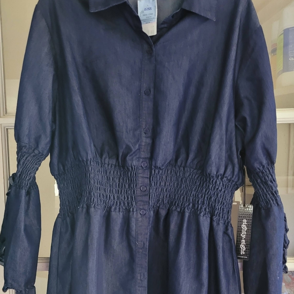 Size 3x Blue Jean Dress New